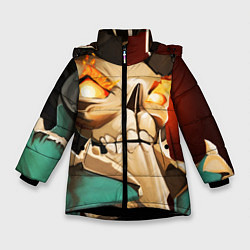 Куртка зимняя для девочки Skeleton King, цвет: 3D-черный
