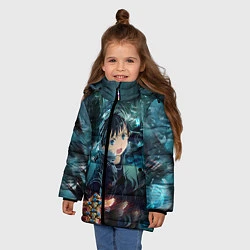 Куртка зимняя для девочки Мастера меча онлайн, цвет: 3D-черный — фото 2
