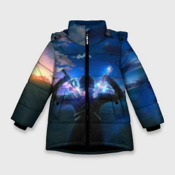 Куртка зимняя для девочки Мастера меча онлайн, цвет: 3D-черный