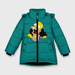 Куртка зимняя для девочки Alien-Homer, цвет: 3D-черный