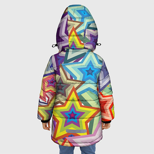 Зимняя куртка для девочки Звездопад / 3D-Черный – фото 4