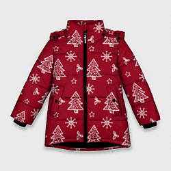 Зимняя куртка для девочки Новогодний узор