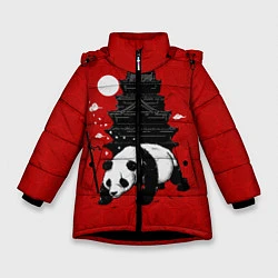 Куртка зимняя для девочки Panda Warrior, цвет: 3D-черный