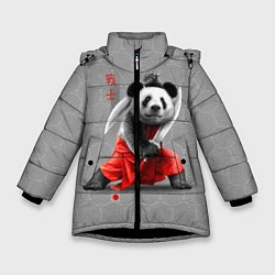 Куртка зимняя для девочки Master Panda, цвет: 3D-черный