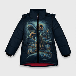 Куртка зимняя для девочки Подводная охота, цвет: 3D-красный