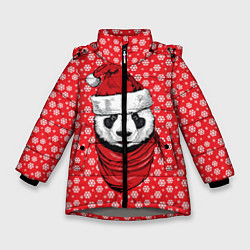 Куртка зимняя для девочки Панда Клаус, цвет: 3D-светло-серый