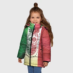 Куртка зимняя для девочки Мексика, цвет: 3D-черный — фото 2