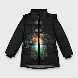 Зимняя куртка для девочки Космос внутри