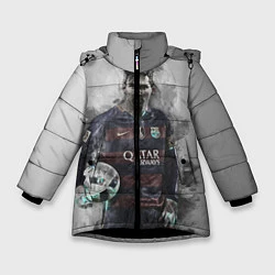 Куртка зимняя для девочки Lionel Messi, цвет: 3D-черный