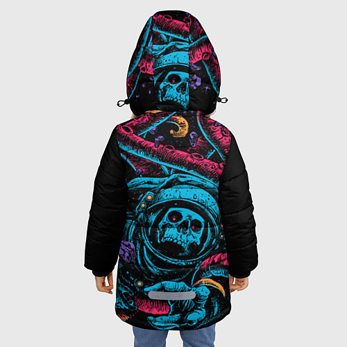 Зимняя куртка для девочки Космический осьминог / 3D-Черный – фото 4