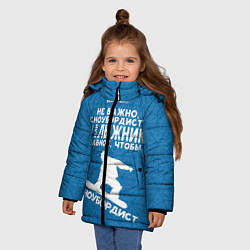 Куртка зимняя для девочки Сноубордист или лыжник, цвет: 3D-светло-серый — фото 2
