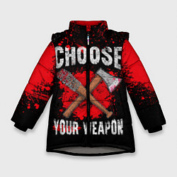 Куртка зимняя для девочки Choose Your Weapon, цвет: 3D-светло-серый