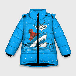Зимняя куртка для девочки Акула хоккейный фанат