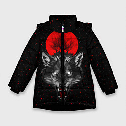 Куртка зимняя для девочки Кровавая Луна, цвет: 3D-черный