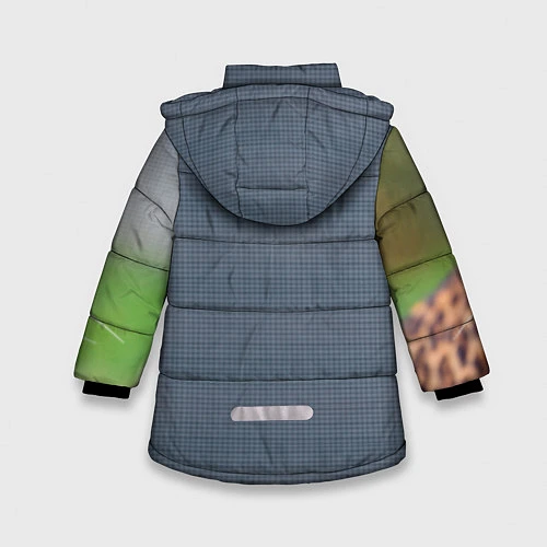 Зимняя куртка для девочки Грустный леопард / 3D-Светло-серый – фото 2