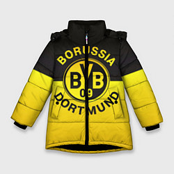 Куртка зимняя для девочки Borussia Dortmund FC, цвет: 3D-черный