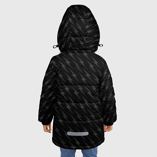 Зимняя куртка для девочки Кот байкер / 3D-Черный – фото 4