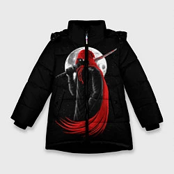 Куртка зимняя для девочки Лунный убийца, цвет: 3D-черный