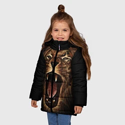 Куртка зимняя для девочки Львиный рык, цвет: 3D-черный — фото 2