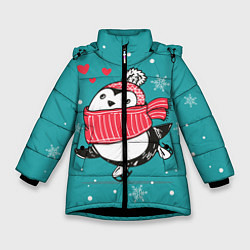 Зимняя куртка для девочки Пингвинчик на коньках