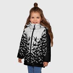 Куртка зимняя для девочки Птичий вихрь, цвет: 3D-красный — фото 2