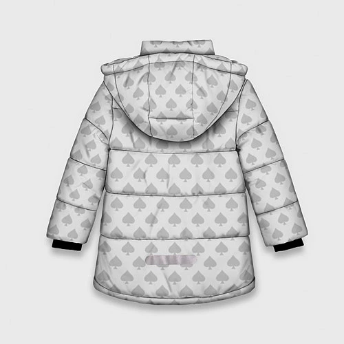 Зимняя куртка для девочки Смертельный туз / 3D-Светло-серый – фото 2