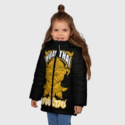 Куртка зимняя для девочки Muay Thai Fighter, цвет: 3D-черный — фото 2
