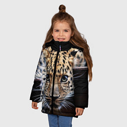 Куртка зимняя для девочки Дикая кошка, цвет: 3D-светло-серый — фото 2