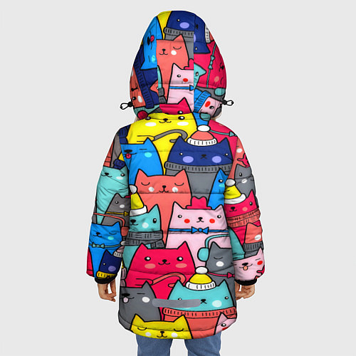Зимняя куртка для девочки Отряд котиков / 3D-Черный – фото 4