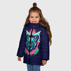 Куртка зимняя для девочки Hipster Bear, цвет: 3D-черный — фото 2