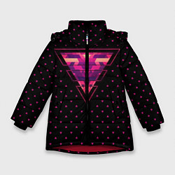 Куртка зимняя для девочки Треугольная геометрия, цвет: 3D-красный