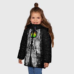 Куртка зимняя для девочки Музыкальный космонавт, цвет: 3D-светло-серый — фото 2