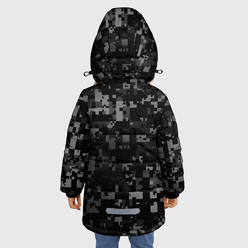 Зимняя куртка для девочки Служу России: спецназ / 3D-Черный – фото 4