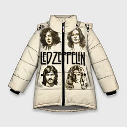 Куртка зимняя для девочки Led Zeppelin Guys, цвет: 3D-светло-серый