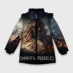 Куртка зимняя для девочки Disturbed: Skull Mountain, цвет: 3D-черный