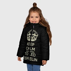 Куртка зимняя для девочки Keep Calm & Led Zeppelin, цвет: 3D-светло-серый — фото 2