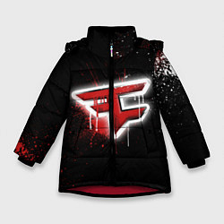 Куртка зимняя для девочки FaZe Clan: Black collection, цвет: 3D-красный