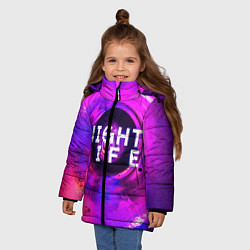 Куртка зимняя для девочки Night life, цвет: 3D-черный — фото 2