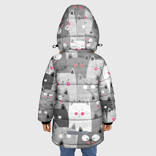 Зимняя куртка для девочки Котейки 2 / 3D-Черный – фото 4