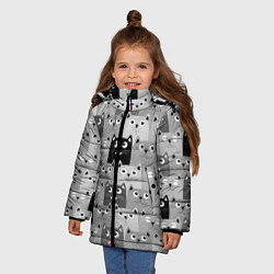 Куртка зимняя для девочки Котейки, цвет: 3D-черный — фото 2
