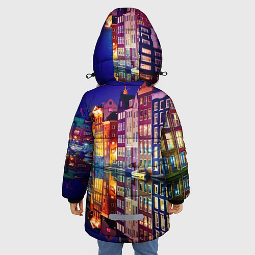 Зимняя куртка для девочки Амстердама - Нидерланды / 3D-Черный – фото 4