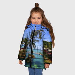 Куртка зимняя для девочки Таиланд, цвет: 3D-черный — фото 2