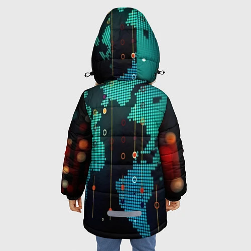 Зимняя куртка для девочки Digital world / 3D-Черный – фото 4