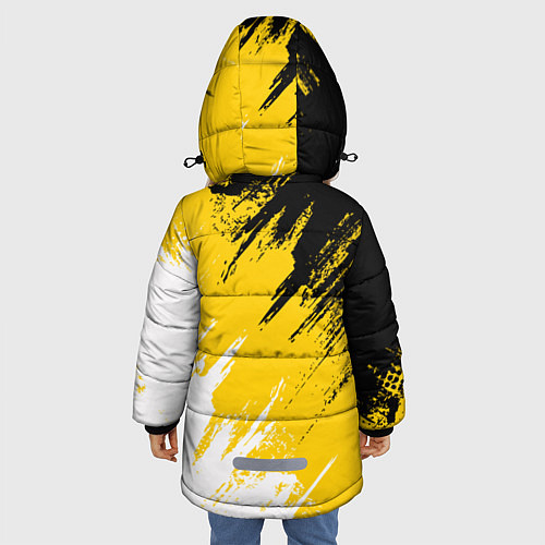 Зимняя куртка для девочки Имперский флаг России / 3D-Черный – фото 4