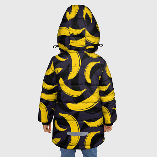 Зимняя куртка для девочки Бананы / 3D-Черный – фото 4