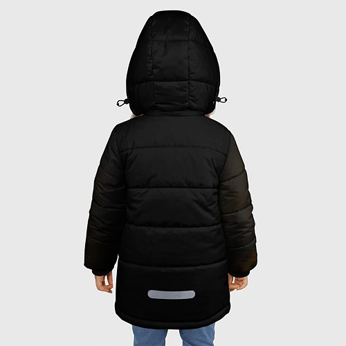Зимняя куртка для девочки Взгляд ягуара / 3D-Черный – фото 4