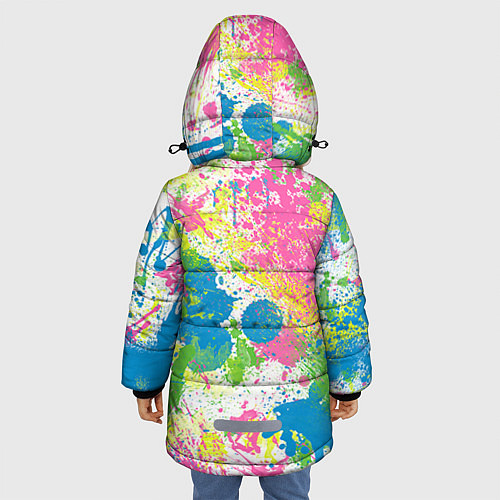Зимняя куртка для девочки Брызги / 3D-Черный – фото 4