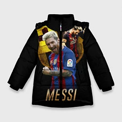 Куртка зимняя для девочки Messi Star, цвет: 3D-черный