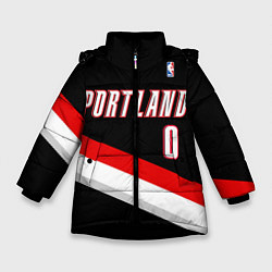 Куртка зимняя для девочки Portland Trail Blazers 0, цвет: 3D-черный