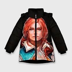 Куртка зимняя для девочки Трисс, цвет: 3D-черный